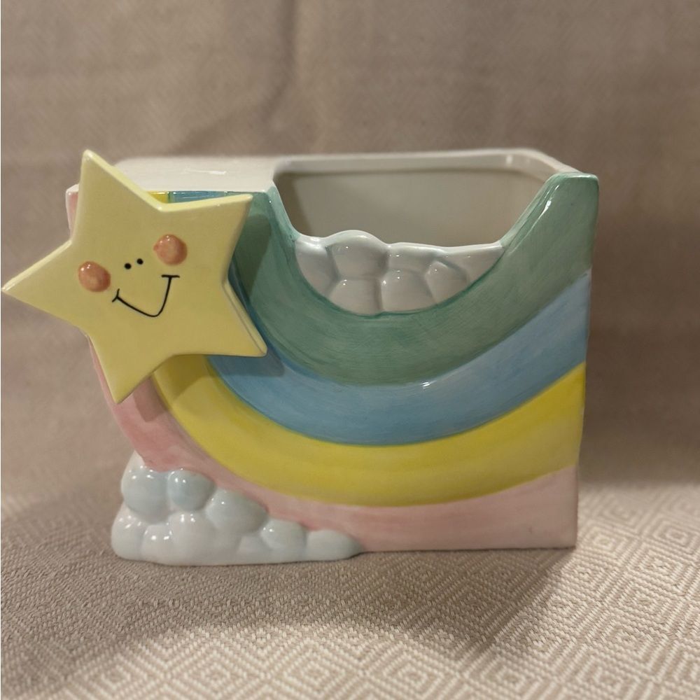 Vintage Napco Rainbow musical planter